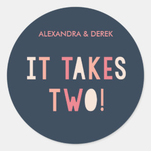 Joint Effort Round Sticker // Navy