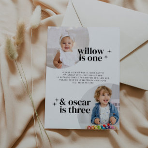 Joint Girl Boy Birthday Invitation with Arches