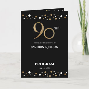 Joint Gold and Black Confetti 90th birthday  Programme