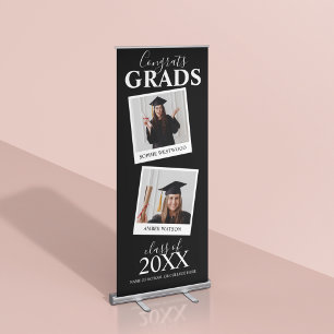 Joint Graduation 2 Photo Invitation Retractable Banner