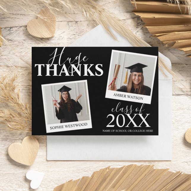 Joint Graduation | 2 Photo  Thank You Card (Creator Uploaded)