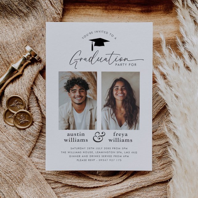 Joint Graduation Party 2 Photo Invitation (Creator Uploaded)