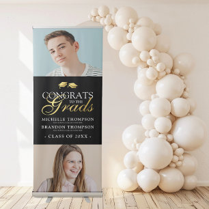 Joint Graduation Party 2 Photo Retractable Banner