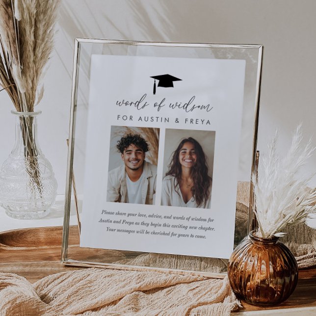 Joint Graduation Words of Wisdom Poster (Zazzle Joint Graduation Words of Wisdom Poster)