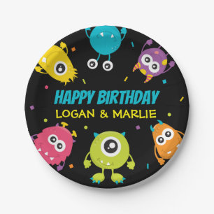 Joint Monster Birthday Party Paper Plate