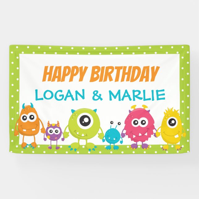 Joint Monster Birthday Party Sign (Horizontal)