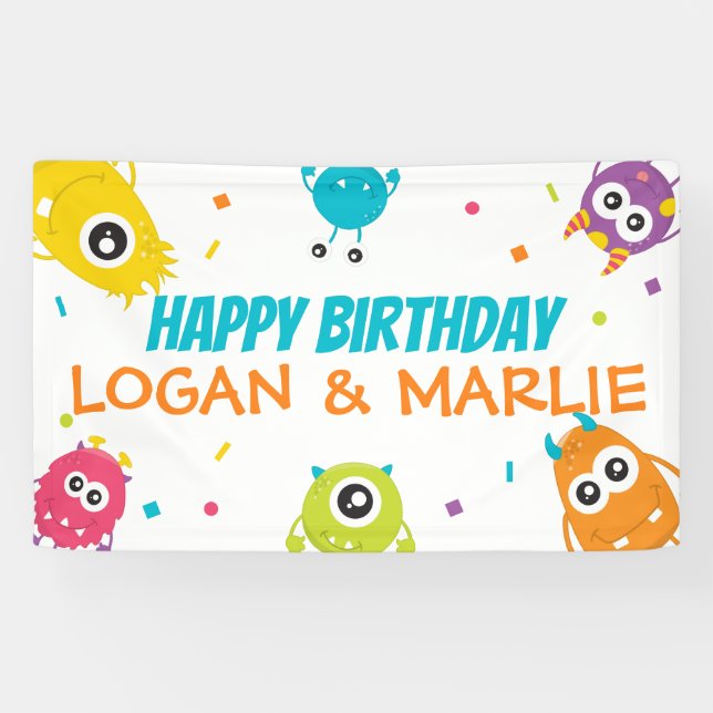 Joint Monster Birthday Party Sign (Horizontal)