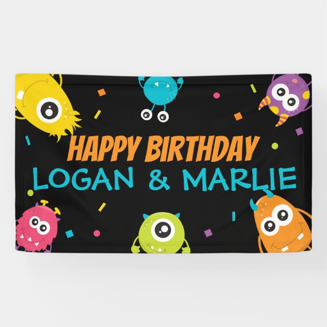 Joint Monster Birthday Party Sign (Horizontal)