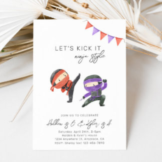 Joint Ninja Birthday Invitation | Karate Party