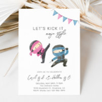 Joint Ninja Birthday Invitation | Sibling Birthday