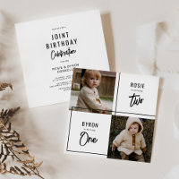 Joint Photo Birthday Party Invitation