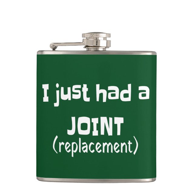 Joint Replacement Humour Funny Novelty Hip Flask (Front)