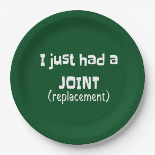Joint Replacement Humour Funny Novelty Paper Plate