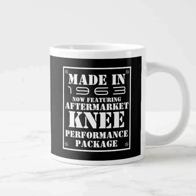Joint Replacement Mug: CUSTOMIZABLE Year & Part! Large Coffee Mug (Right)
