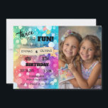 Joint Sibling Combined Birthday Photo Boy Girl Invitation<br><div class="desc">Introducing our vibrant and enchanting joint birthday invitation for kids! Get ready to add a splash of colour and excitement to your little ones' special day. Our joint birthday invitation design is bursting with cheerful hues, making it the perfect choice for a double celebration. Designed with both girls and boys...</div>