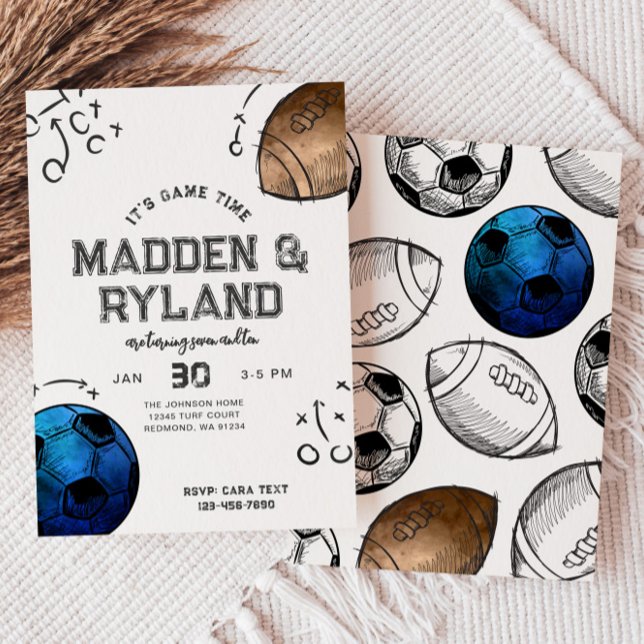 Joint Sports Birthday Invitation (Creator Uploaded)