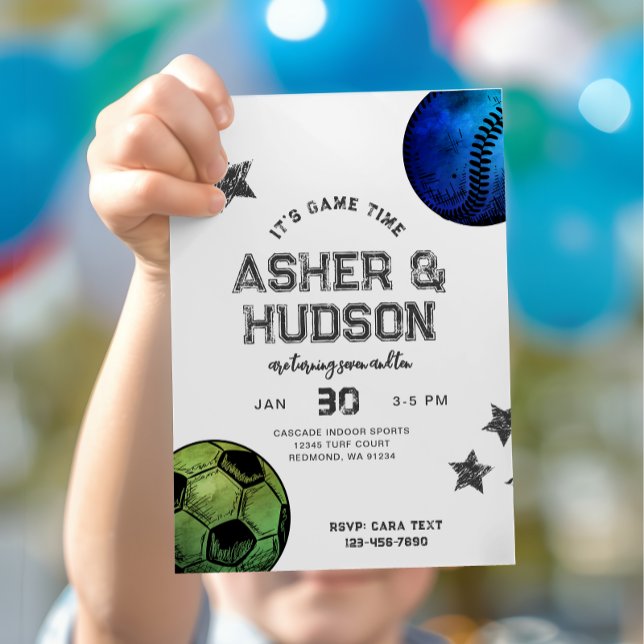 Joint Sports Birthday Invitation (Creator Uploaded)