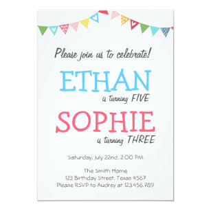 joint birthday invitations zazzle uk