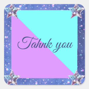 Joint twin space birthday party Boy Girl Square Sticker