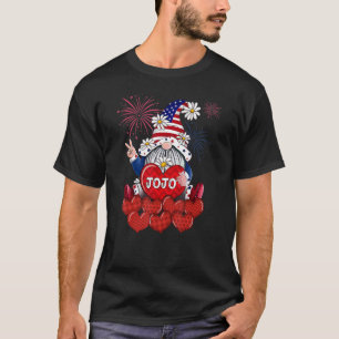 Jojo Gnome Loves Sweet Heart American 4th Of July T-Shirt