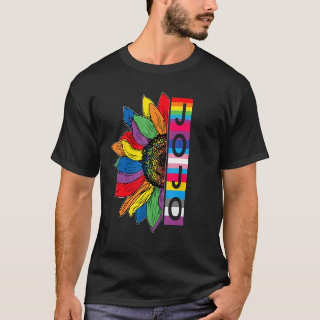 Jojo LGBTQ Gay Pride Sunflower T-Shirt (Front)