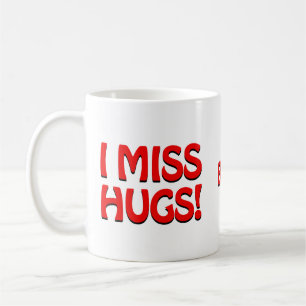 Joke about coffee and hugs mug