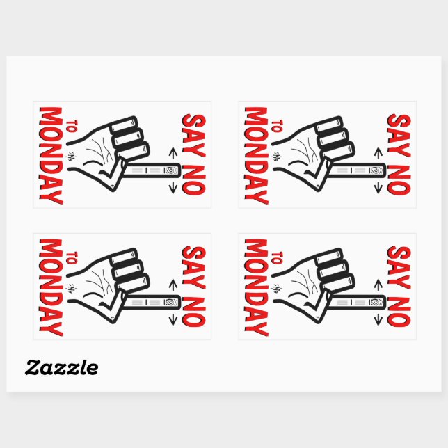 Joke about Monday (Say no to Monday) Rectangular Sticker (Sheet)