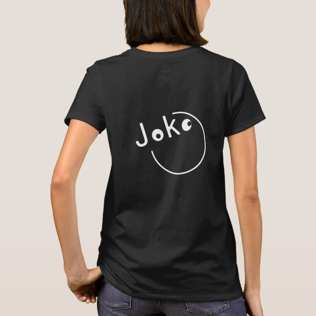 Joke Hello Moving White Fun Typography Faces T-Shirt (Back)