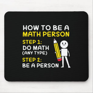 Joke How To Be A Math Person Happy 100 Days Of Sch Mouse Mat