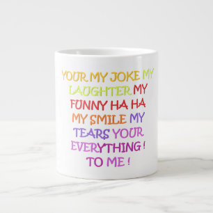 Joke laughter funny cute sweet words poems large coffee mug