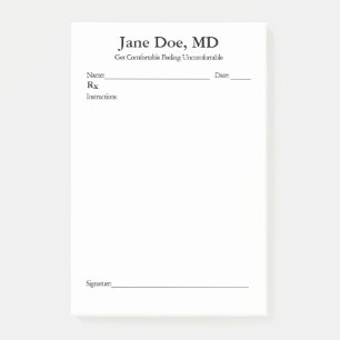 Joke prescription  - 4" x 6" Post It notes