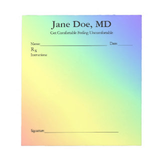 Joke prescription rainbow pad - 5.5" x 6" Notepad