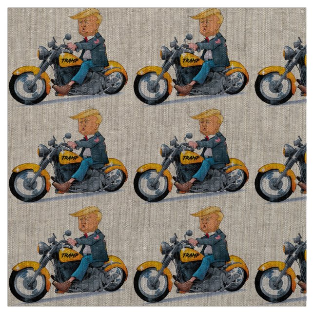 Joke President Donald tramp biker - memes Fabric (Swatch)