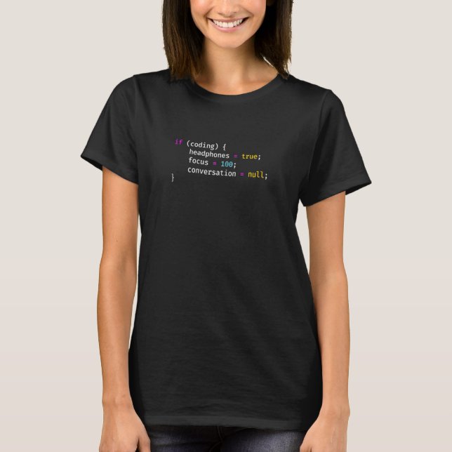 Joke Programming If Coding Headphones Focus T-Shirt (Front)
