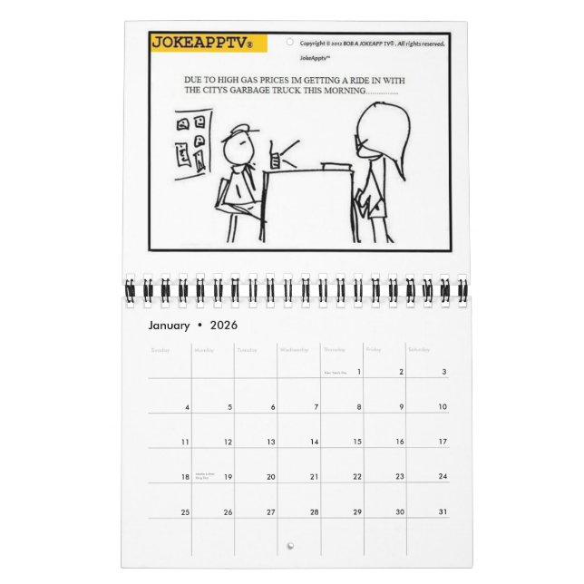 JOKEAPP TV ®  Cartoon Calendar 2014 (Jan 2026)