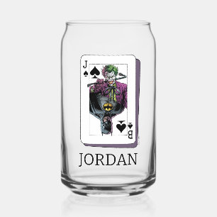 Joker and Batman Spade Playing Card Illustration Can Glass