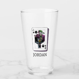Joker and Batman Spade Playing Card Illustration Glass