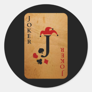 Joker Card Costume Halloween Deck Of Cards Classic Round Sticker