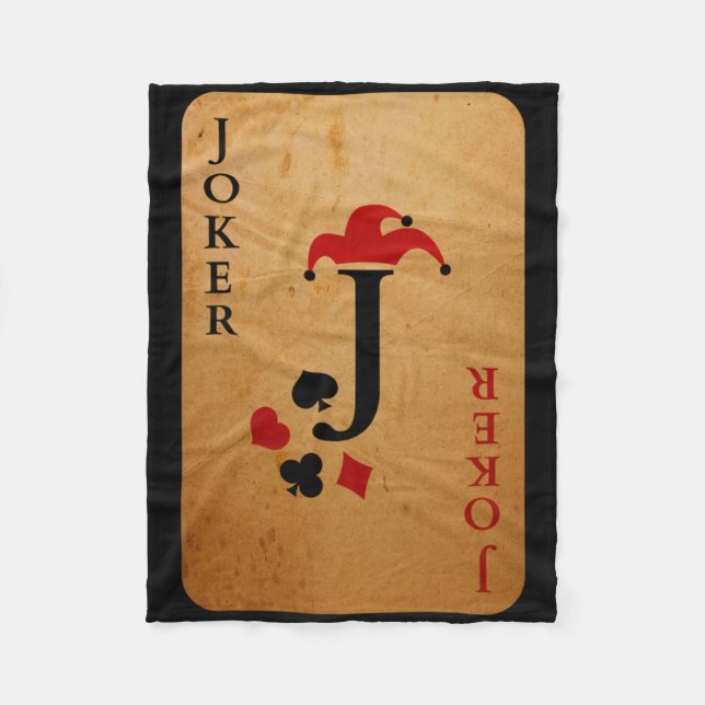 Joker Card Costume Halloween Deck Of Cards  Fleece Blanket (Front)
