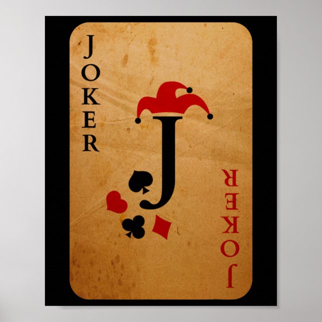 Joker Card Costume Halloween Deck Of Cards  Poster (Front)