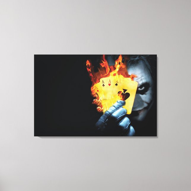 joker cartoon Premium Wrapped Canvas (Gloss) (Front)