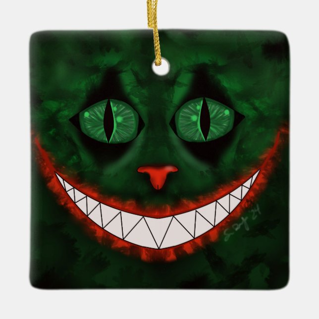 Joker Cheshire Ceramic Ornament (Front)