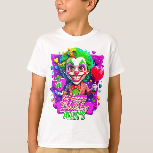 Joker Clawn Birthday Kids Gifts Illustration T-Shirt (Front)