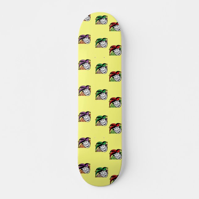 Joker colourful hats pattern yellow skateboard (Front)