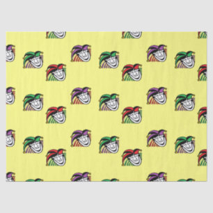 Joker colourful hats pattern yellow tissue paper