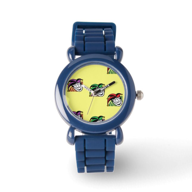 Joker colourful hats pattern yellow watch (Front)