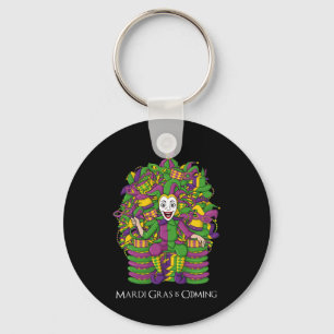 Joker Mardi Gras Throne Fun Boys Girls Kids  Key Ring