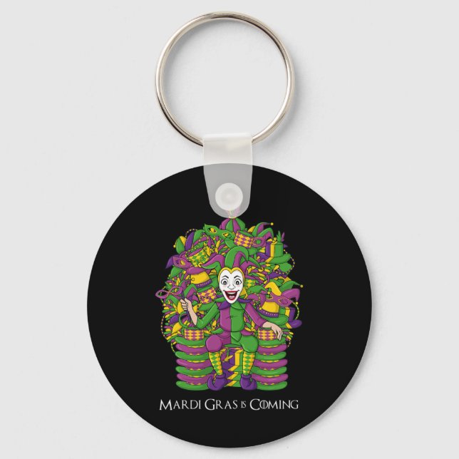 Joker Mardi Gras Throne Fun Boys Girls Kids  Key Ring (Front)