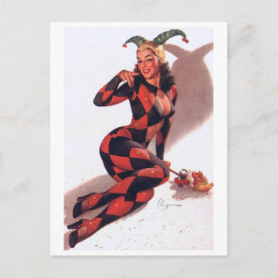 Joker Pin Up Postcard