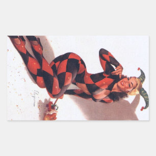 Joker Pin Up Rectangular Sticker